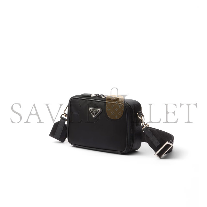 PRADA BRIQUE RE-NYLON AND SAFFIANO LEATHER BAG 2VH070 (19*12.5*5.5cm)